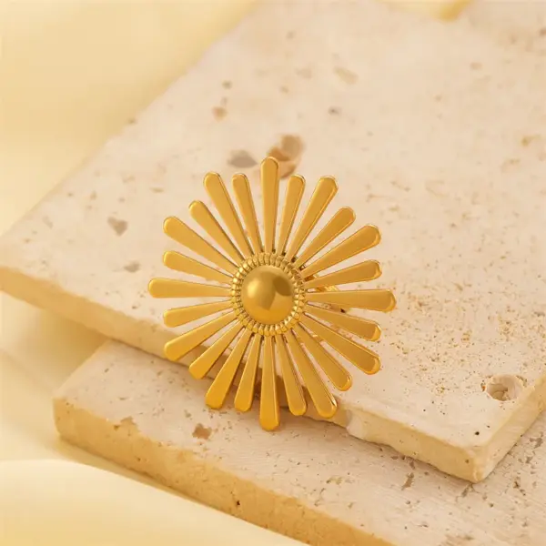 Fashionable Geometric Flower Shell Pattern Stainless Steel Ring Set With Zirconia And Pearl Adjustable Open Ring Elegant And Luxurious