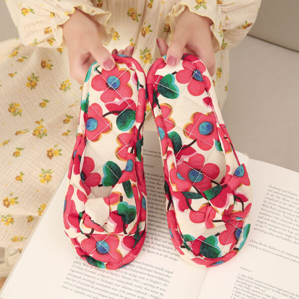 Wholesale Early Spring New Fabric Classy Bow Cloth Slippers Indoor Home Non-slip K-style Spring and Summer Four-season Slippers for Women