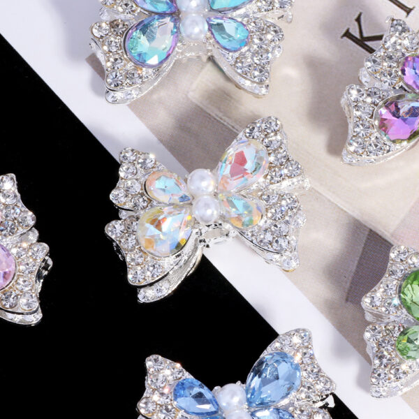 Wholesale Double-sided cute alloy bow straight hole loose beads beaded DIY mobile phone chain key chain bag chain jewelry accessories