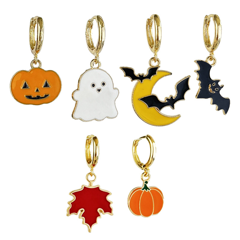 Wholesale ghost bat earrings metal op earrings