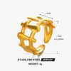 Wholesale Ion Plating (IP) 18K Gold Plated Solid Color 304 Stainless Steel IG Style Waterproof Non Tarnish Open Rings