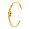 PVD Coated Gold Plated C Shape Stainless Steel Titanium Steel Simple Style Waterproof Non Tarnish Bangle