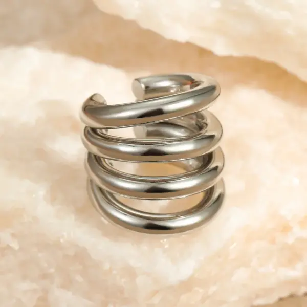 Wholesale PVD Coated Real Gold Plated Semicircle 304 Stainless Steel Modern Style Sweet Waterproof Non Tarnish Ear Cuffs