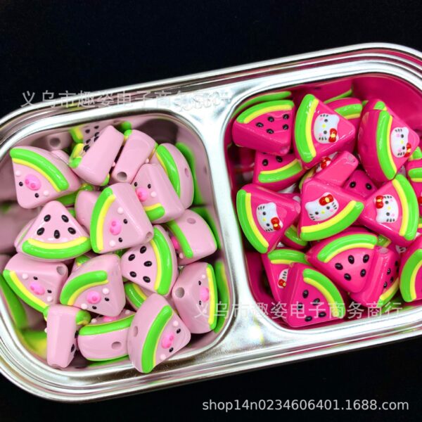 oly-9f7690a9997e465eb00efe89ee578296 Wholesale 10pcs Watermelon Piggy Heavy Oil Hand-Painted Beads