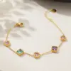 Wholesale New Gold Love Square Zircon Bracelet Light Luxury Elegant Titanium Steel Plated 18K Gold Niche High-end Jewelry