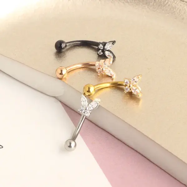 Wholesale Simple Style Flower Stainless Steel Metal Earrings Ear Studs