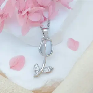White Opal Necklace / Silver