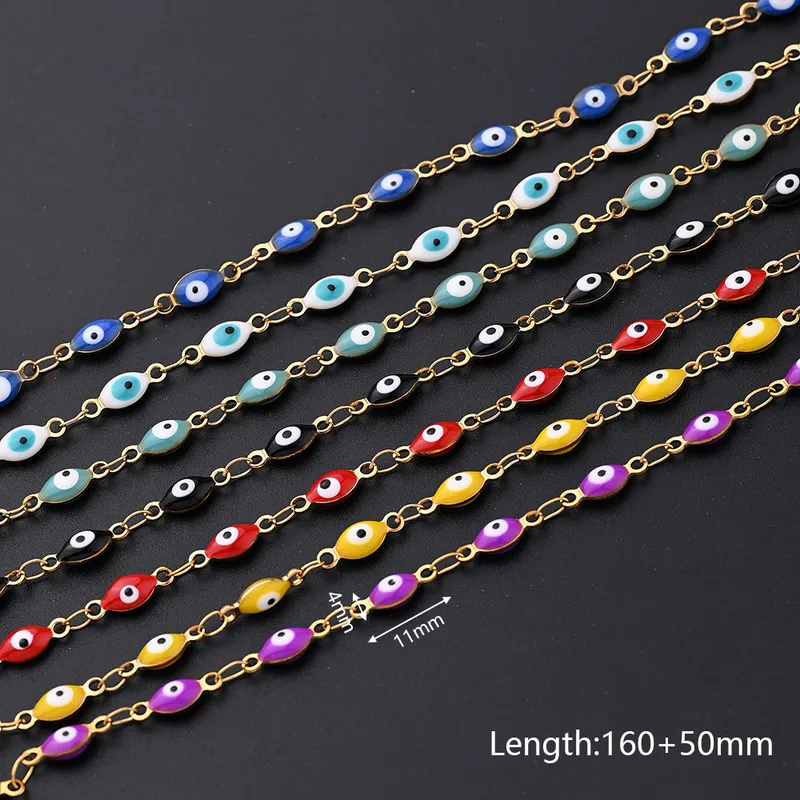 Wholesale Ethnic Style Classic Style Artistic Devil's Eye Oval Simple 304 Stainless Steel 18K Gold Plated Bracelets In Bulk