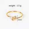 Wholesale Copper Inlay Heart Shape Petal Zircon Open Rings