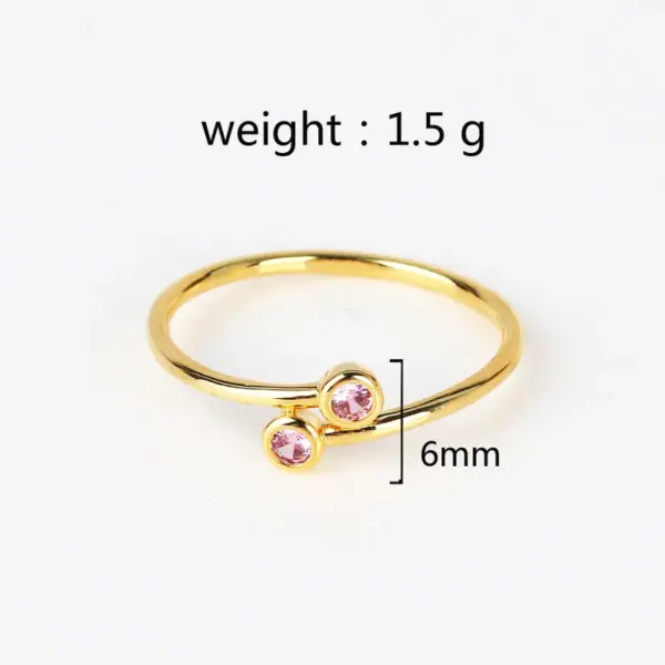 Wholesale Copper Inlay Heart Shape Petal Zircon Open Rings