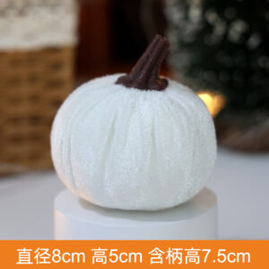 Flocked fabric pumpkin - white