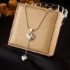 Wholesale Jewelry Vacation Classic Style Heart Shape 304 Stainless Steel Plating Pendant Necklace Snake Chain