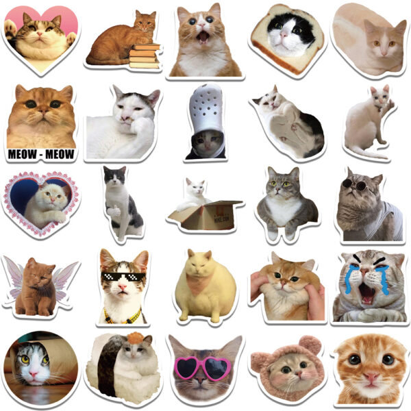 Wholesale 50PCS/PACK celebrity funny cat stickers