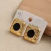 Wholesale Trendy Square 201 Stainless Steel Floral Oval Earrings Fashionable Casual Modern Style Acrylic Embedded Daily Wear For Women
