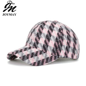 Wholesale European and American new autumn and winter plaid diagonal striped peaked cap baseball cap unisex sun hat B1117