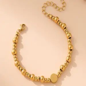 Gold / One Size / 1 Piece Priest round Card Lucky Beads Beaded Bracelet