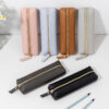 Wholesale Leather Pencil Case Large Capacity Zipper Stationery Storage Bag