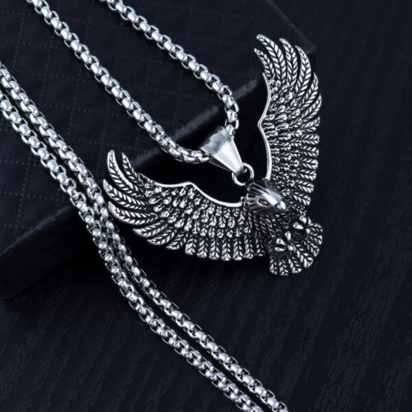 oly-9f986edf2d5245baacec906216dad272 Wholesale Factory Direct titanium steel eagle pendant punk necklace retro trendy men's stainless steel casting eagle pendant