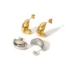 Wholesale PVD Coated Real Gold Plated C Shape 304 Stainless Steel Retro Waterproof Non Tarnish Ear Studs