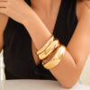 oly-9f9c3f92cc196dec1314ec2e73de0665 Wholesale Geometric curved exaerated open bracelet
