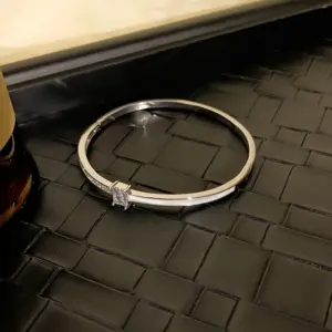 Silver Dripping Oil Diamond Geometric Bracelet