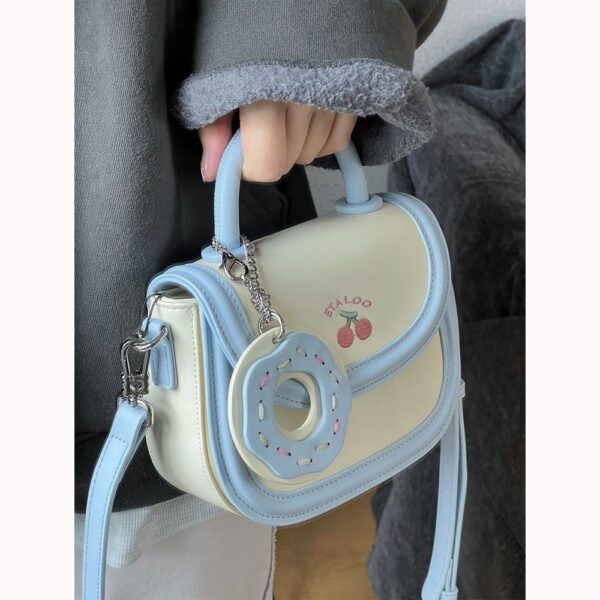 Wholesale 2025 New Bag Cute Junior High School Student Saddle Bag Japanese Style Biscuit Off-White Satchel Shoulder Crossbody Bag for Women Spring and Summer
