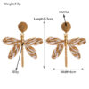 Wholesale European and American Exaggerated Hand-woven Rafi Grass Dragonfly Earrings Bohemian Niche Holiday Style Fresh Earrings Earrings