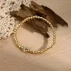 Wholesale Jewelry Casual Simple Style Letter Copper Zircon 18K Gold Plated Handmade Polishing Inlay Beaded Chain Bracelets