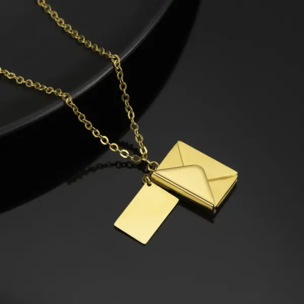 Wholesale Casual Envelope Titanium Steel Plating Pendant Necklace 1 Piece