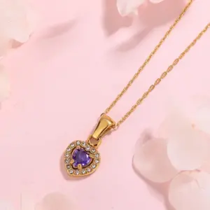 Multicolor-Golden Yellow / One Size / Purple Necklace