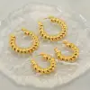 Wholesale 1 Pair Elegant Water Droplets Polishing Gold Plated Stainless Steel Titanium Steel 18K Gold Plated Earrings