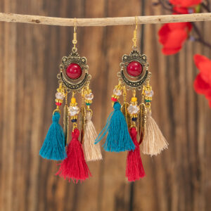 Colorful tassel earrings