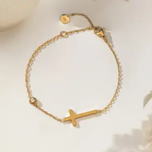 【XKB0037】Cross Bracelet / Gold