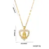 PVD Coated Real Gold Plated Star Heart Shape Stainless Steel Simple Style Waterproof Non Tarnish Stainless Steel Pendant Necklace