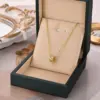 Real Gold Plated Round 304 Stainless Steel Fashion Waterproof Non Tarnish Necklace