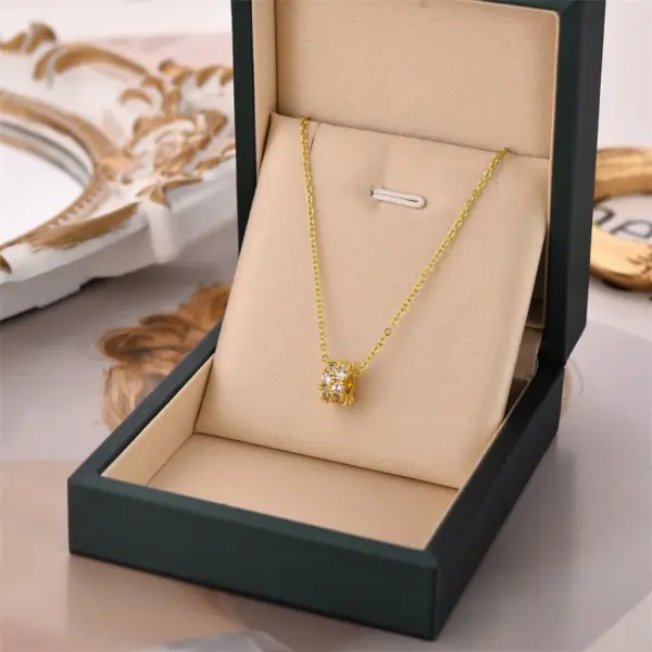 Real Gold Plated Round 304 Stainless Steel Fashion Waterproof Non Tarnish Necklace