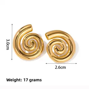 【XKE0243】Rotating Thread Earrings / Gold