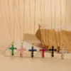 Wholesale Basic Cross Copper Irregular Plating Inlay Zircon 14k Gold Plated Necklace