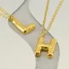 Wholesale PVD Coated 18K Gold Plated Letter 304 Stainless Steel Simple Style Waterproof Non Tarnish 304 Stainless Steel Pendant Necklace