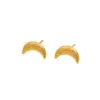 Wholesale Ion Plating (IP) Real Gold Plated 18K Gold Scallop Moon Cherry 304 Stainless Steel Basic Modern Style Classic Style Waterproof Non Tarnish Ear Studs