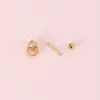 oly-9fe560de92c572314d12b8801b46d614 Wholesale 1 Piece 316L Stainless Steel Copper Zircon Ear Cartilage Rings & Studs Heart Shape Bow Knot Waterproof Non Tarnish Surgical Steel