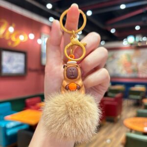 Brown fur ball [orange ball] / 8.6*5.5cm