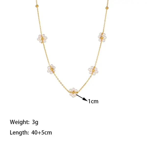 PVD Coated Real Gold Plated 18K Gold Flower 304 Stainless Steel Elegant Simple Style Waterproof Non Tarnish Bracelets Necklace