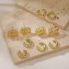 1 Pair Casual Vintage Style Twist Plating Braid Copper 18k Gold Plated Ear Cus