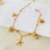 1 Piece Marine Style Starfish Dolphin 304 Stainless Steel Mixed Pendant Tropical Fish Pendant Dolphin Pendant Anklet Women's