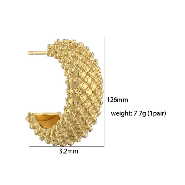 1 Pair Ig Style Vintage Style French Style C Shape Water oplets Irregular Plating Copper 18k Gold Plated Ear Studs