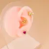 1 Piece 316L Stainless Steel Copper Zircon Ear Cartilage Rings & Studs Heart Shape Butterfly Waterproof Non Tarnish Surgical Steel