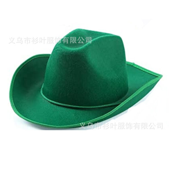 Wholesale White edging cowboy hat manufacturers in stock western cowboy hat thick material black and white edging rope buckle dick cowboy hat