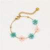 Wholesale Cross-border European and American New Bracelet Niche Colorful Flower Beaded Bracelet Women's Fashion Bracelet Light Luxury Elegant Jewelry