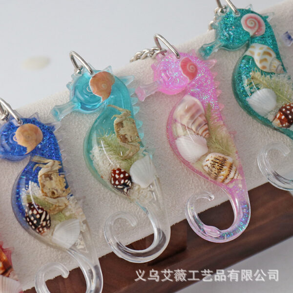 oly-9fff0caaf31f1c00d4ddeed23dd53112 Wholesale Seaside Explosions Seahorse Keychain Laser Color Pendant Tourist Souvenir Marine Creative Jewelry Marine Keychain